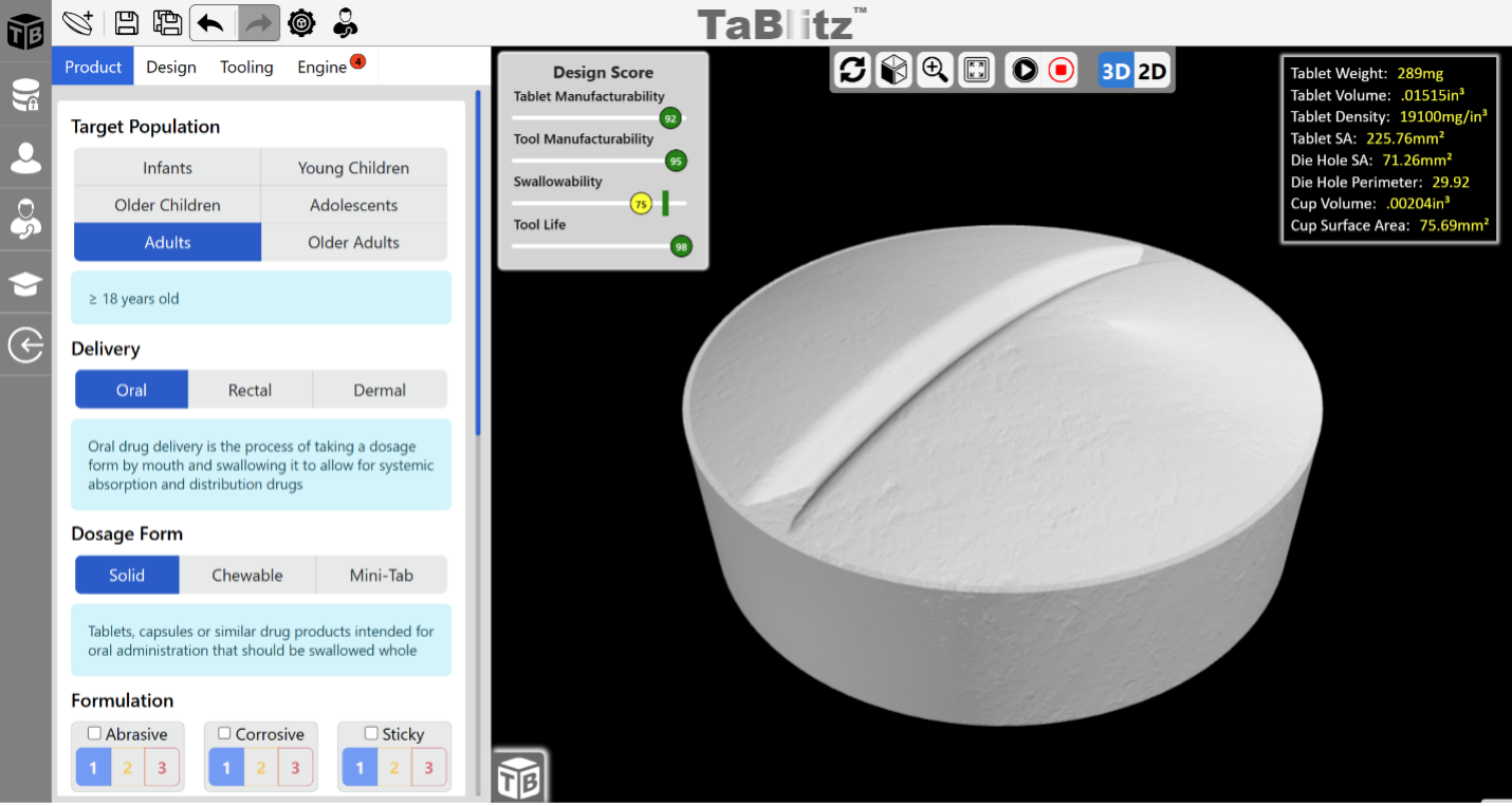 Figure 1: TaBlitz tablet design dashboard